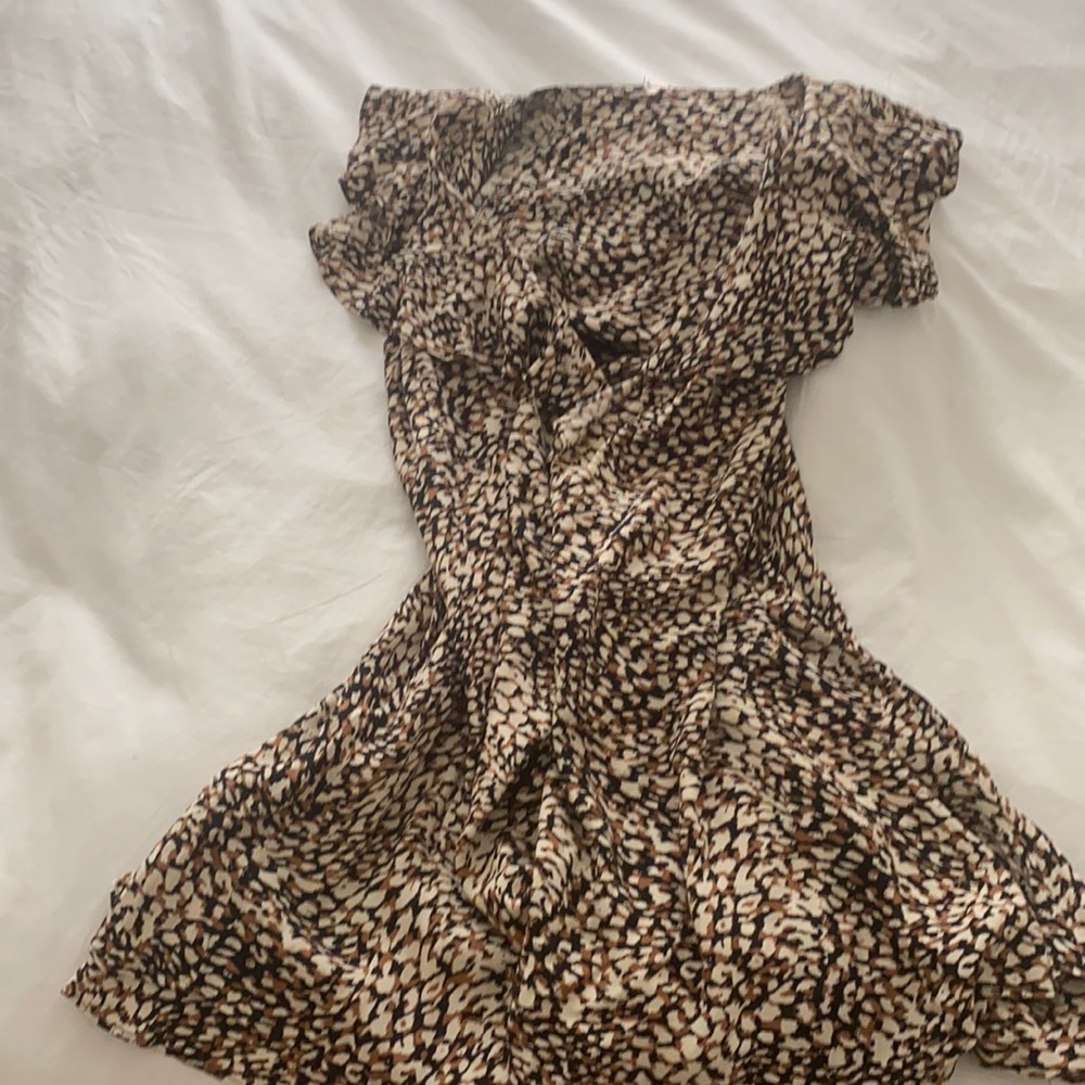 Free People Wrap dress with ruffle shoulders